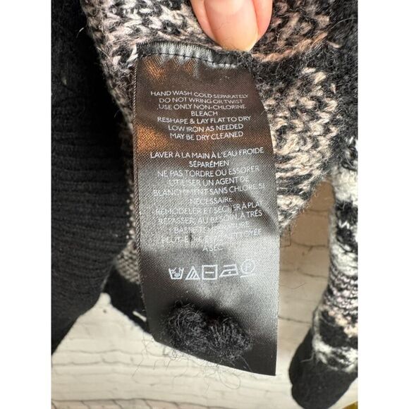 BY ANTHROPOLOGIE black white wool blend oversized knit sweater pullover M NWOT - Picture 8 of 10